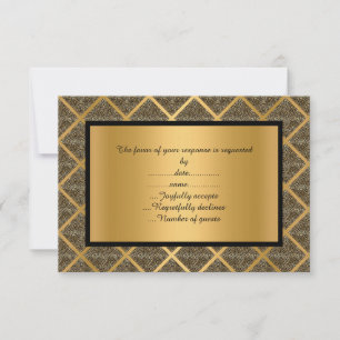 LUXURIOUS LEOPARD PATTERNED GRID RSVP 2 CARD