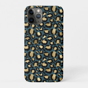 Luxurious Leopard Spots Dark Blue Wild Glam Case-Mate iPhone Case