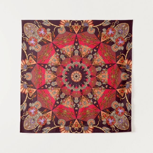 Luxurious mandala seamless, starry floral. tapestry (Front)