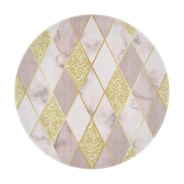 Luxurious Marble Golden Geometric Cutting Board (Front)