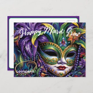 💚💜💛Luxurious Mardi Gras Postcard