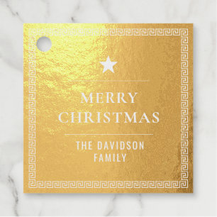 Luxurious Merry Christmas Personalised Family Name Favour Tags