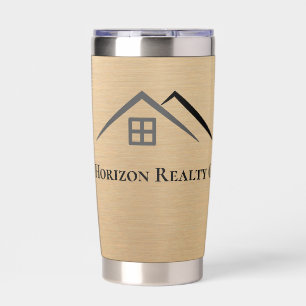 Luxurious Metallic Gold Real Estate Bottles Insulated Tumbler