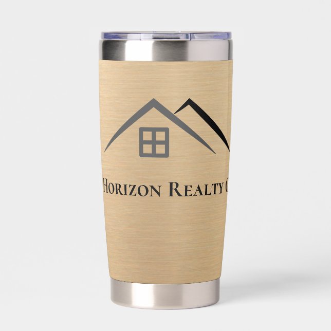 Luxurious Metallic Gold Real Estate Bottles Insulated Tumbler (Front)