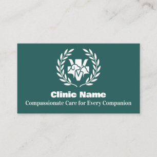 Luxurious Minimalist Green Veterinarian Customised Business Card