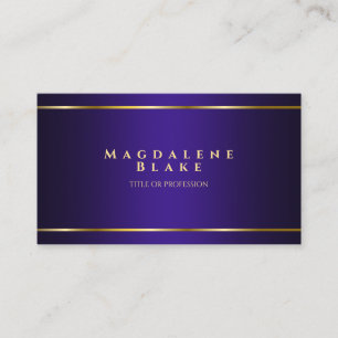 Luxurious Minimalist Purple Gold Business Card
