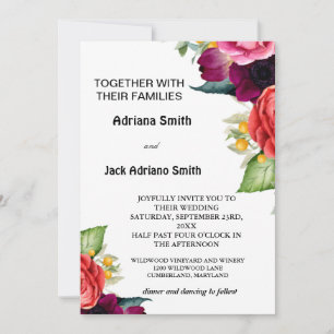 Luxurious Modern  Floral Wedding Invitation