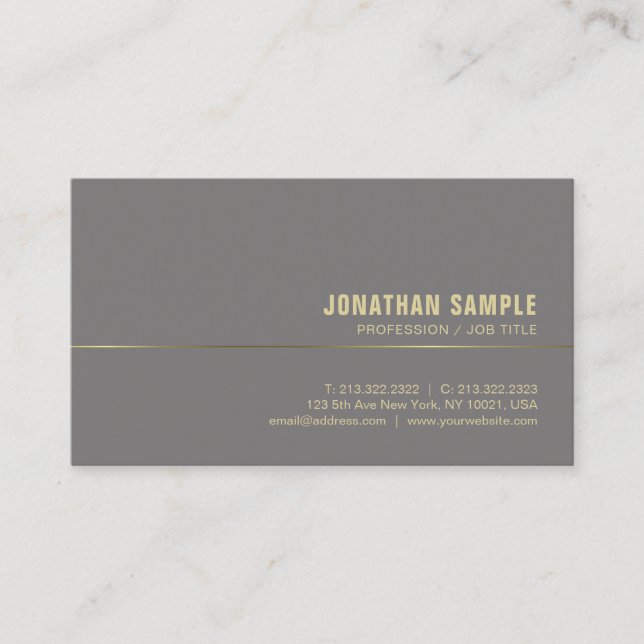Luxurious Modern Gold Elegant Simple Template Business Card (Front)