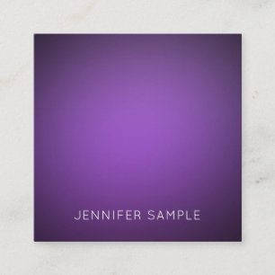 Luxurious Modern Simple Elegant Purple Template Square Business Card
