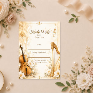 Luxurious Musical Elegance Wedding RSVP Card