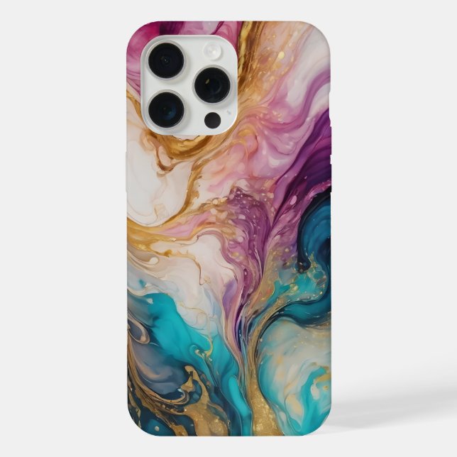 Luxurious natural abstract fluid art iPhone case (Back)