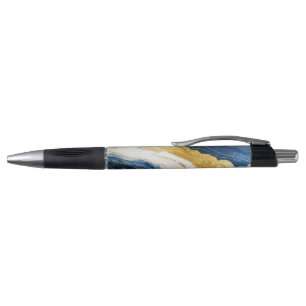 Luxurious Navy Blue & Gold Leaf Marble