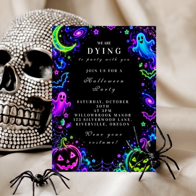 Luxurious Neon Halloween Celebration Invitation (Creator Uploaded)