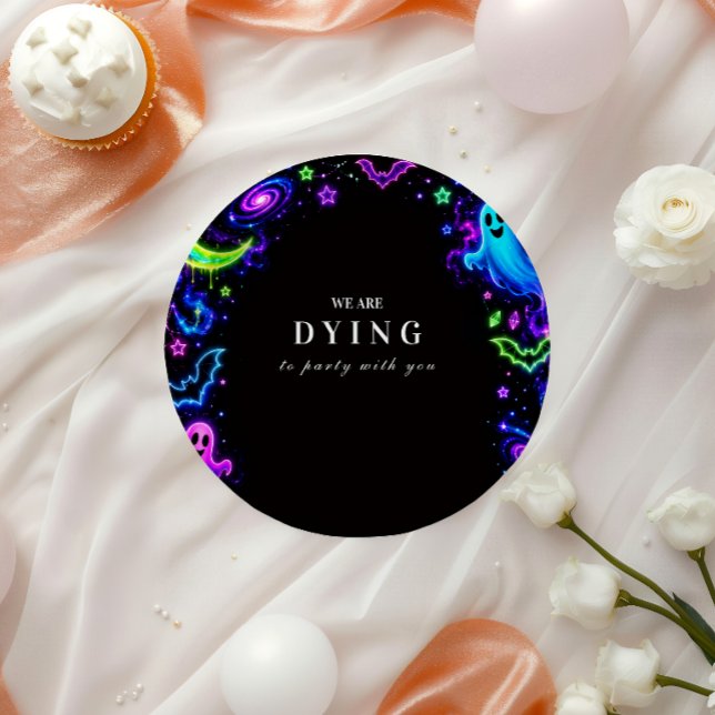 Luxurious Neon Halloween Celebration Paper Plate (Creator Uploaded)