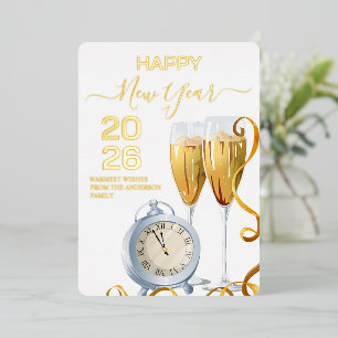 Luxurious New Year 2026 Champagne Countdown Clock