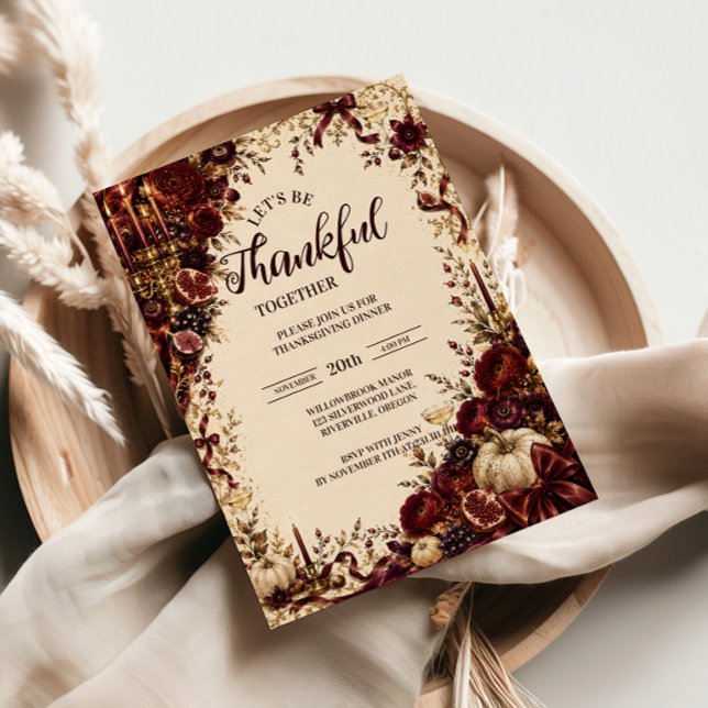 Luxurious Opulent Thanksgiving Soirée Invitation (Creator Uploaded)