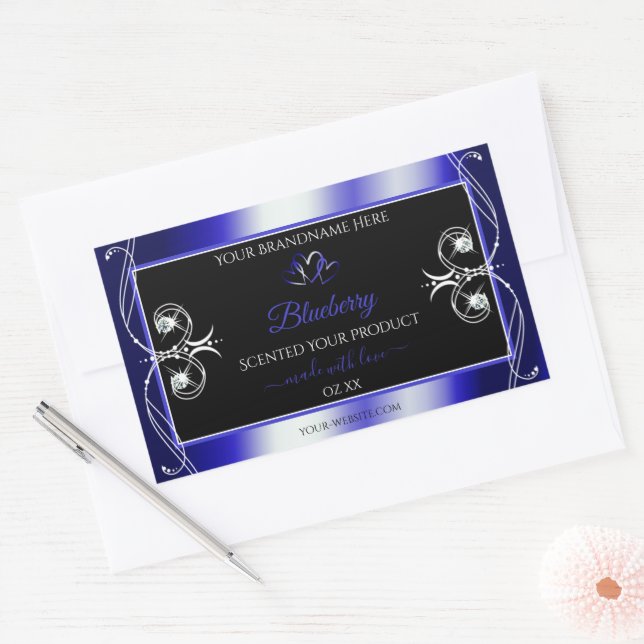 Luxurious Ornaments Black and Blue Product Labels (Envelope)