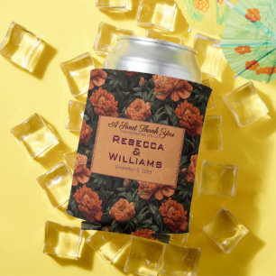 Luxurious Peonies Floral Outdoor Wedding Can Cooler