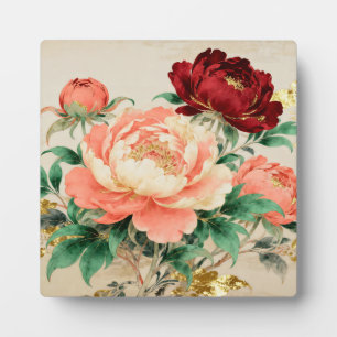 Luxurious Peony Floral Bouquet Plaque