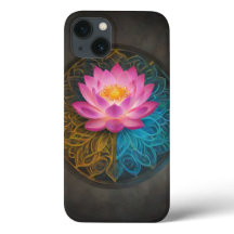Luxurious phone case with lotus theme