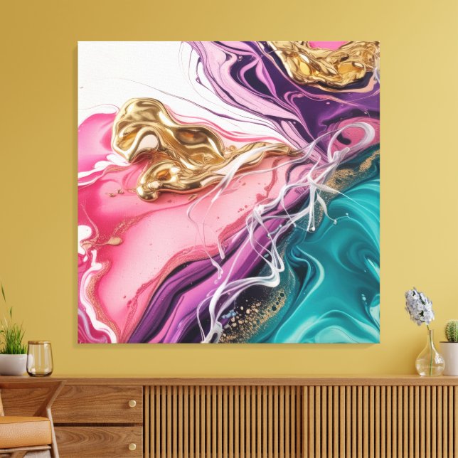 Luxurious Pink And Gold  Canvas Print (Insitu(LivingRoom))