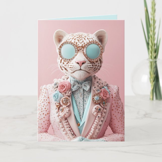Luxurious Pink Leopard Elegance Invitation (Front)