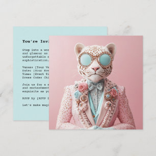 Luxurious Pink Leopard Elegance Invitation