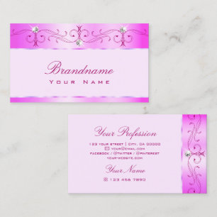 Luxurious Pink Ornate Ornaments Sparkling Diamonds Business Card