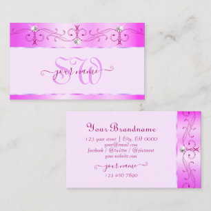 Luxurious Pink Ornate Sparkling Diamonds Initials Business Card