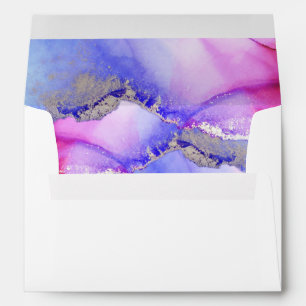 Luxurious Pink Purple Blue Jewel Tone Wedding Envelope