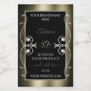 Luxurious Platinum Black Product Labels Ornamental