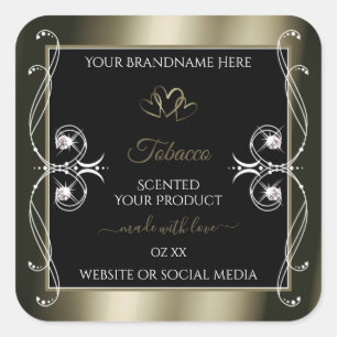 Luxurious Platinum Black Product Labels Ornamental
