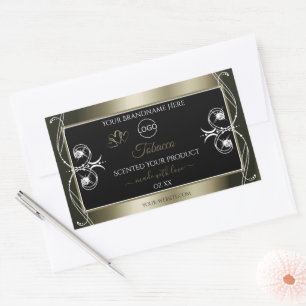 Luxurious Platinum Black Product Labels with Logo