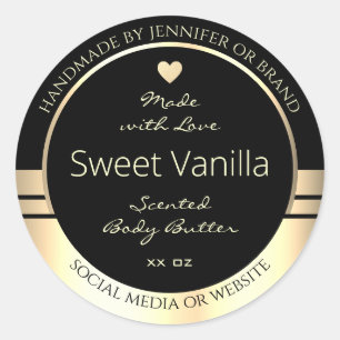 Luxurious Product Packaging Labels Black and Gold