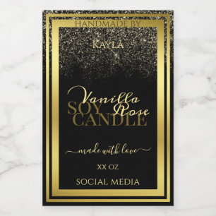 Luxurious Product Packaging Labels Black and Gold