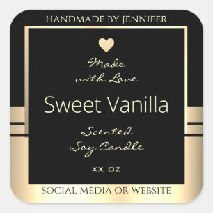 Luxurious Product Packaging Labels Black and Gold