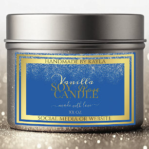 Luxurious Product Packaging Labels Blue and Gold