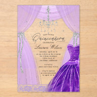 Luxurious Purple Chandelier Sparkle Quinceanera
