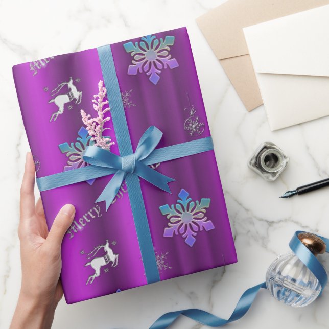 Luxurious Purple Christmas Wrapping Paper (Gifting)