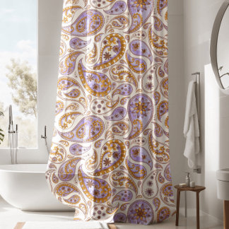 Luxurious Purple Paisley Shower Curtain