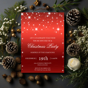 Luxurious Red Christmas Party Invitation