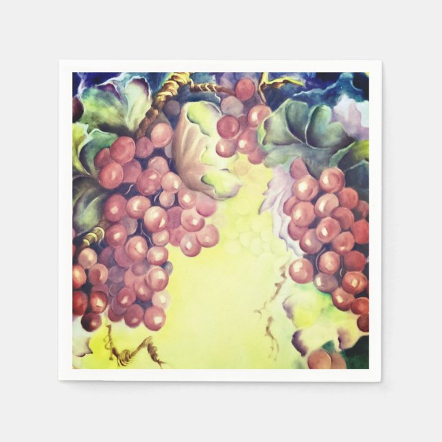 Luxurious Red Grape Pattern  Napkin (Front)