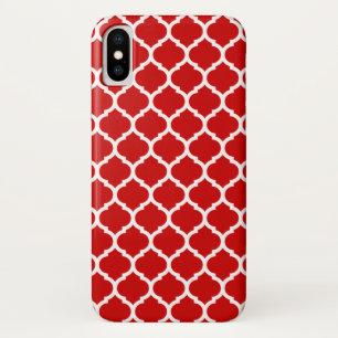 Luxurious Red Quatrefoil lattice pattern Case-Mate iPhone Case