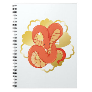 Luxurious Red Serpent & Gold Floral Art Planner - Notebook