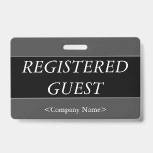 Luxurious "REGISTERED GUEST" Badge ID Badge