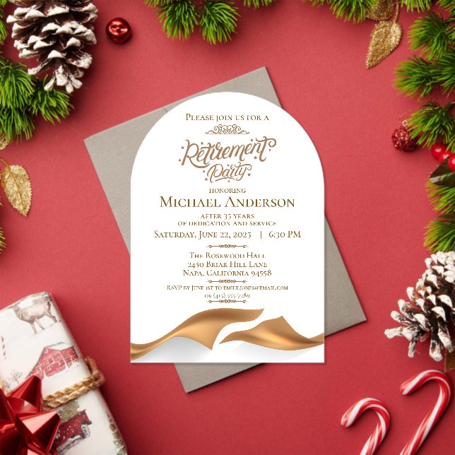 Luxurious Retirement Party Acrylic Invitations (Insitu (Holiday))