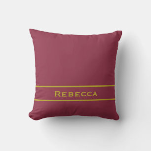 Luxurious Retro Red Solid Colour Plain Monogram Cushion