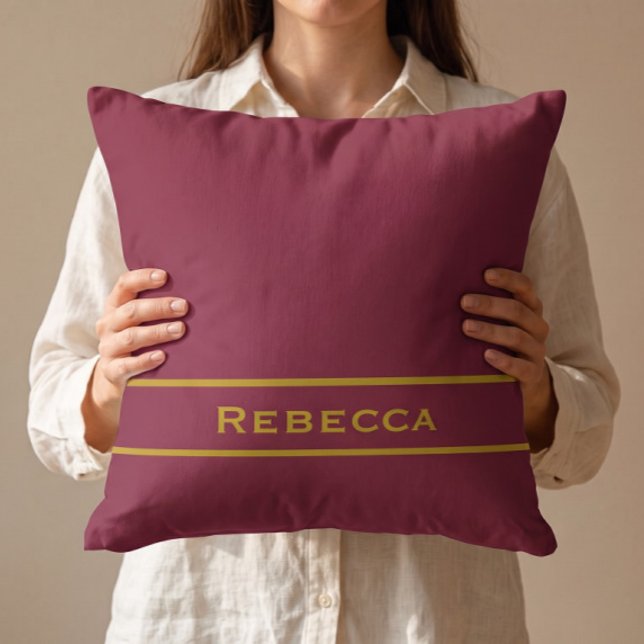 Luxurious Retro Red Solid Colour Plain Monogram Cushion (Creator Uploaded)