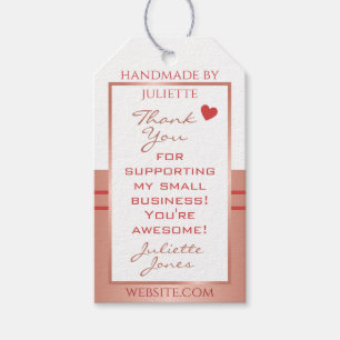 Luxurious Rose Gold and White Packaging Thank You Gift Tags