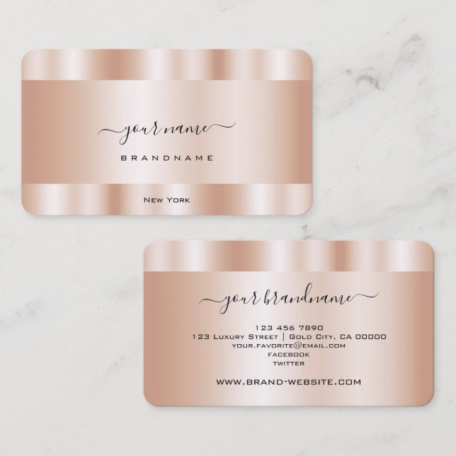Luxurious Rose Gold Effect Professional and Trendy Business Card (Front/Back)